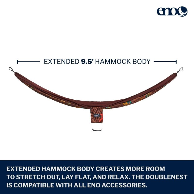 Eno DoubleNest Print Hammock, Tropic/Merlot - Image 2