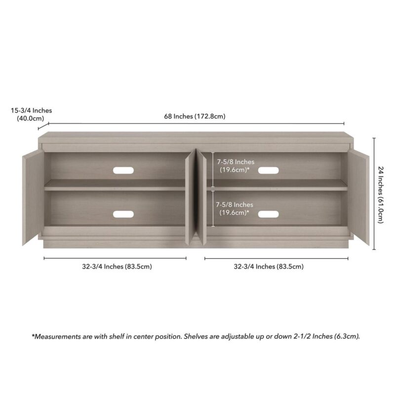 Evelyn&Zoe Presque Rectangular TV Stand for TV's up to 75 , Alder White - Image 5