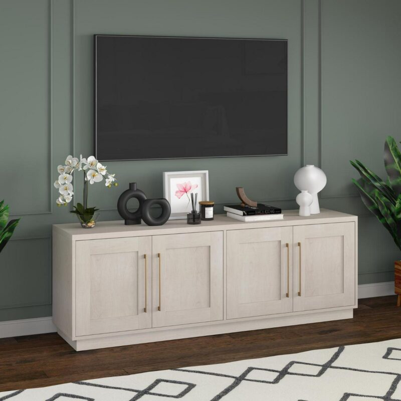Evelyn&Zoe Tillman Rectangular TV Stand for TV's up to 75 , Alder White - Image 6