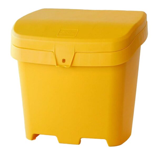 FCMP Outdoor 31 Gal Salt, Sand Storage Box Deck Container for Patio, Yellow