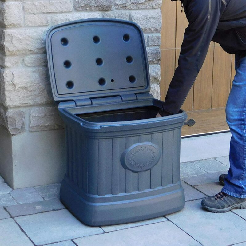 FCMP Outdoor SB120-GRY-S 26 Gallon Outdoor Utility Storage Bin Container, Gray - Image 9