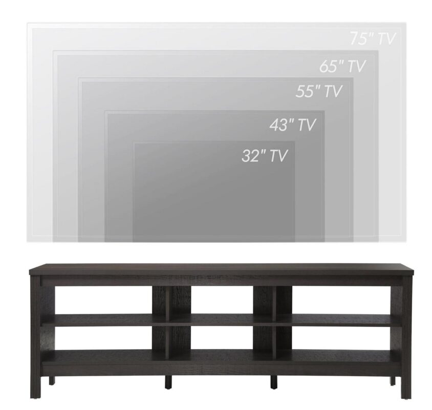 Farmhouse TV Stand for 75 inch TV Wood Television Stand for 65 70 inch TV,Entertainment Center with 6 Storage Cabinets for Living Room, Black - Image 4