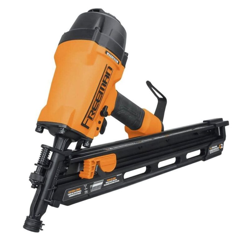 Freeman G2FR3490 2nd Generation Pneumatic 34 Degree 3-1/2  Framing Nailer with Adjustable Metal Belt Hook and 1/4  NPT Air Connector