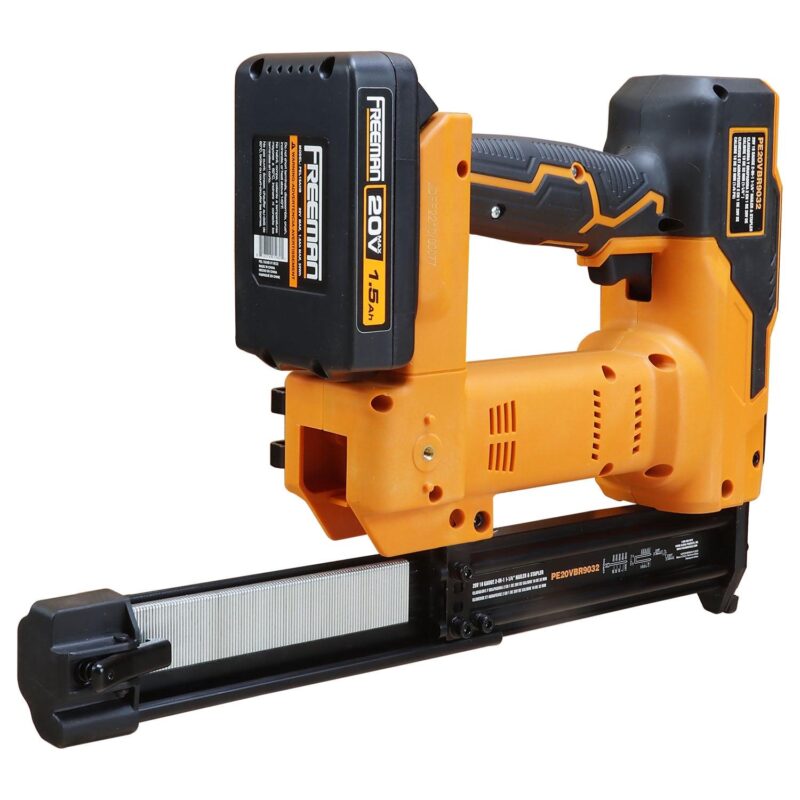 Freeman PE20VBR9032 20 Volt Cordless 2-in-1 18-Gauge 1-1/4  Nailer / Stapler Kit with Lithium Ion Battery, Charger, and Fasteners (400 Count) a 1500 Shots per Charge - Image 4