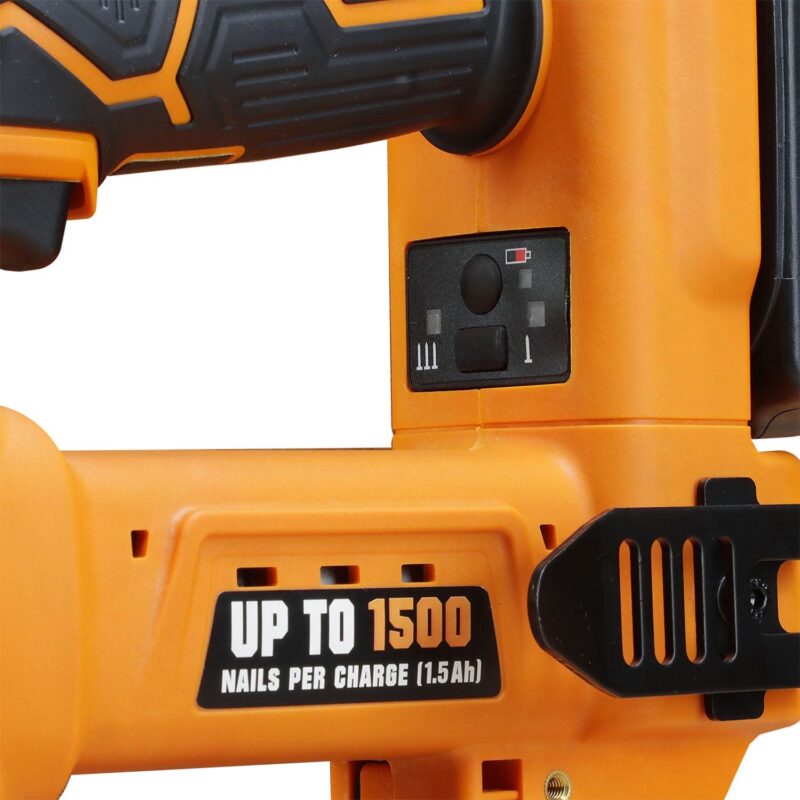 Freeman PE20VBR9032 20 Volt Cordless 2-in-1 18-Gauge 1-1/4  Nailer / Stapler Kit with Lithium Ion Battery, Charger, and Fasteners (400 Count) a 1500 Shots per Charge - Image 5