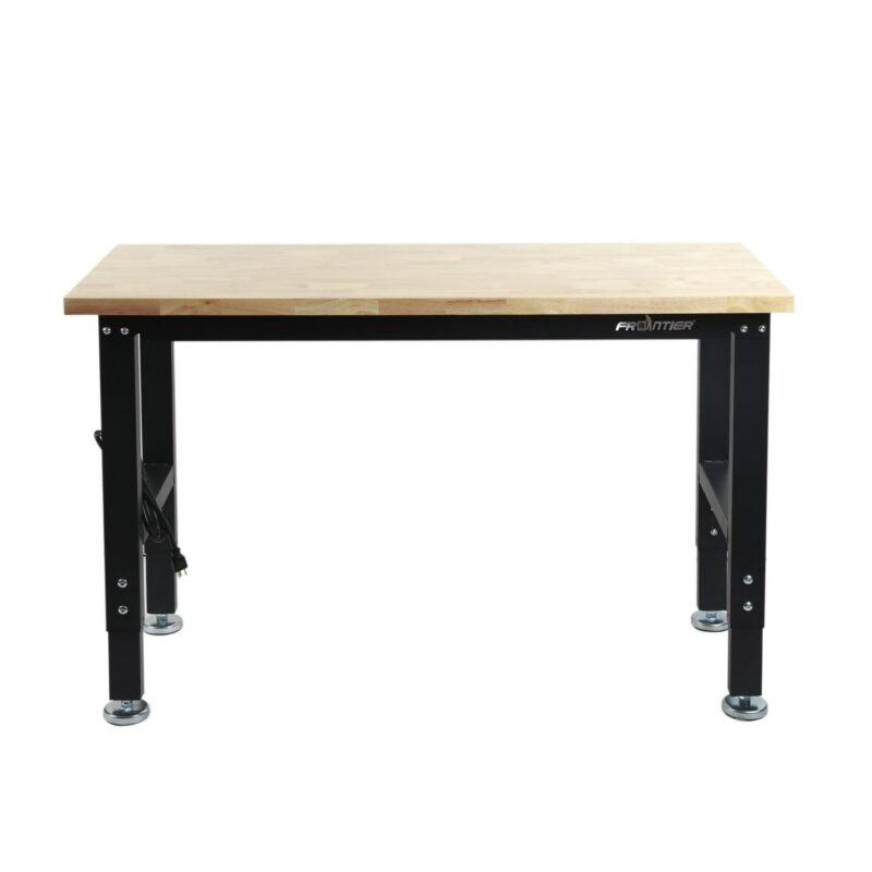 Frontier 48-inch Heavy-Duty Workbench with Adjustable Height, Wood Worktop, Steel Frame - Image 6