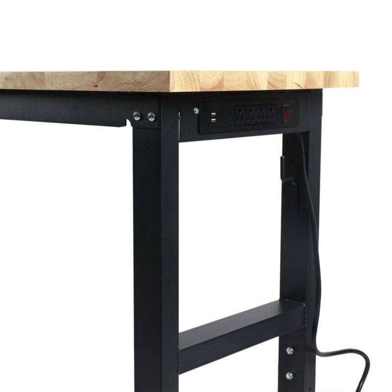 Frontier 48-inch Heavy-Duty Workbench with Adjustable Height, Wood Worktop, Steel Frame - Image 4