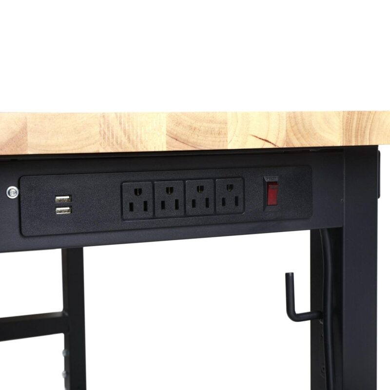 Frontier 48-inch Heavy-Duty Workbench with Adjustable Height, Wood Worktop, Steel Frame - Image 7