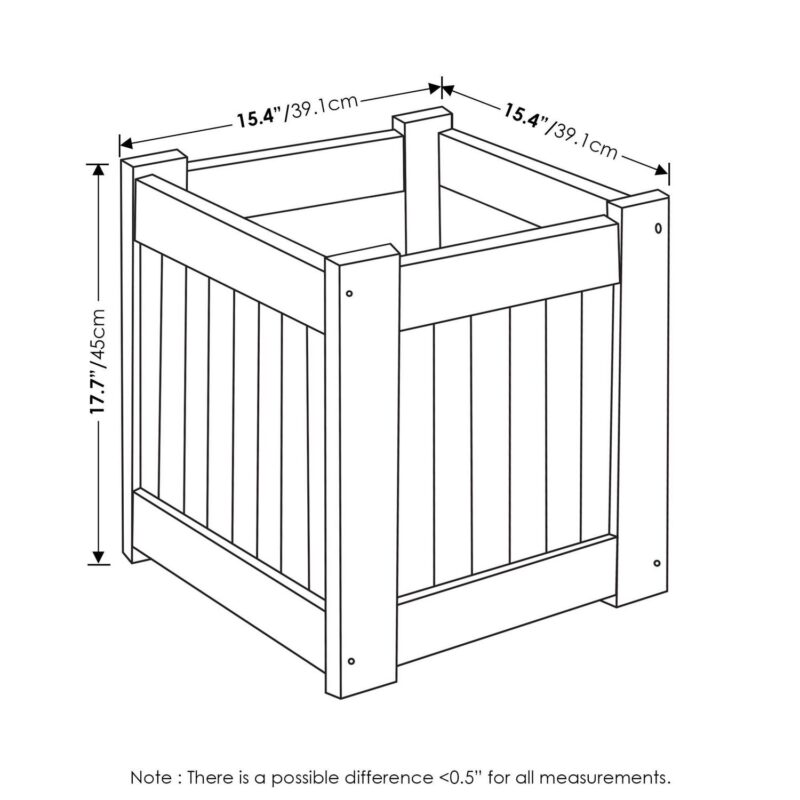 Furinno 15  x 15  x 18  Brown Wood Planter Boxes (2 Pack) - Image 2