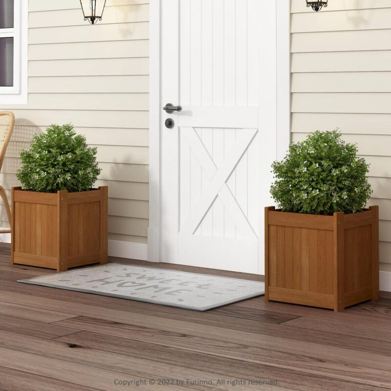 Furinno 15  x 15  x 18  Brown Wood Planter Boxes (2 Pack) - Image 5