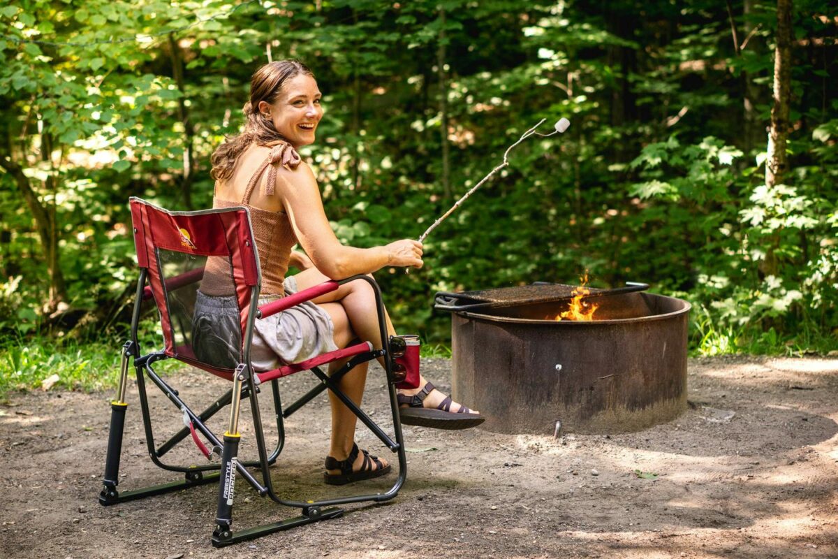 GCI Outdoor Freestyle Rocker Foldable Rocking Camp Chair, Cinnamon - Image 6