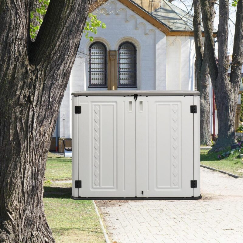 GoDecor 250 Gallon Courtyard Storage Box Deck Box White - Image 2