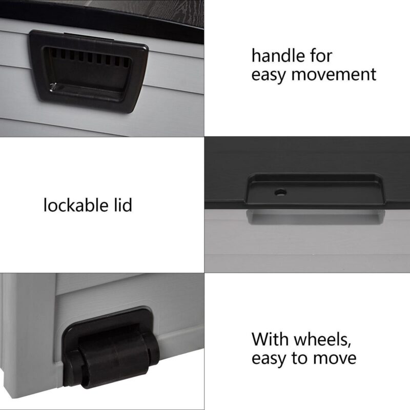 GoDecor 75gal Storage Deck Box Chest Tools Cushions Toys Lockable Seat Black - Image 10