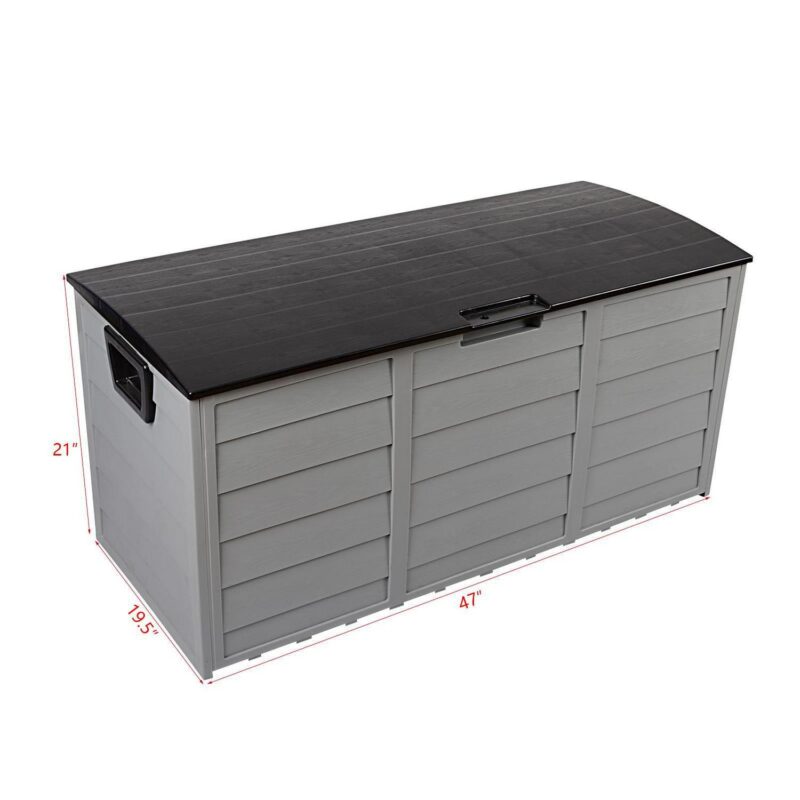 GoDecor 75gal Storage Deck Box Chest Tools Cushions Toys Lockable Seat Black - Image 7