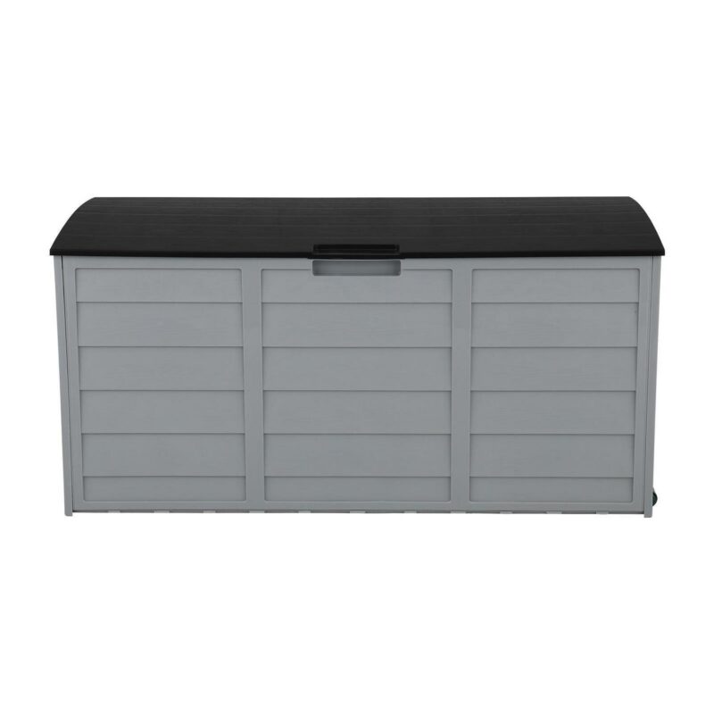 GoDecor 75gal Storage Deck Box Chest Tools Cushions Toys Lockable Seat Black