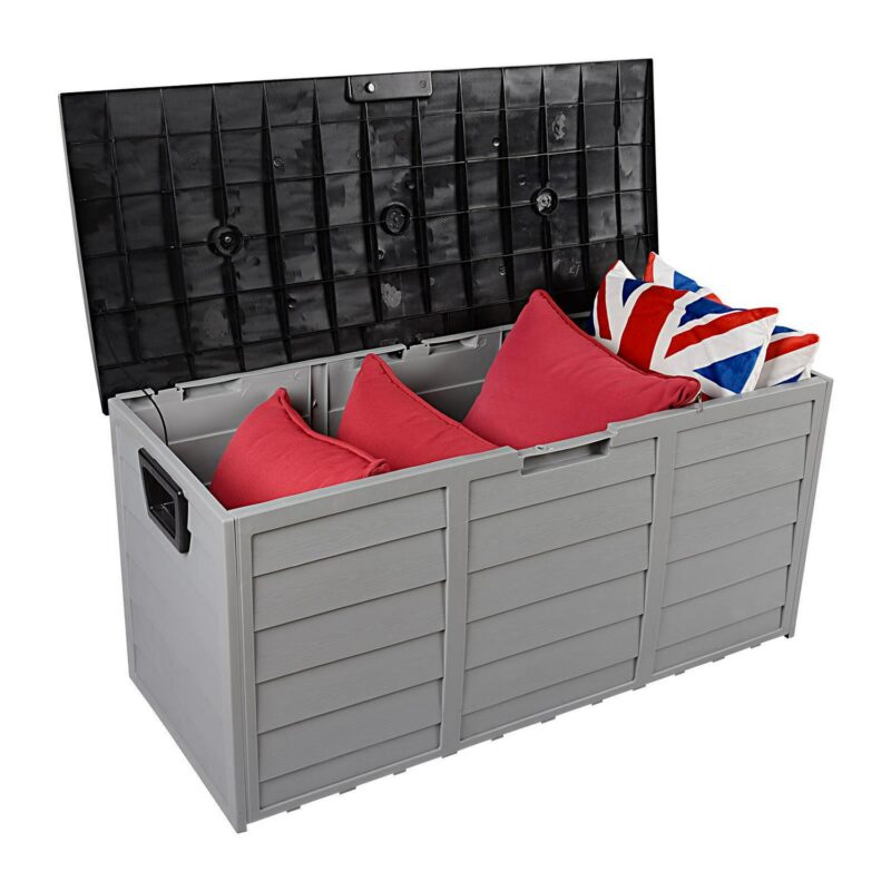 GoDecor 75gal Storage Deck Box Chest Tools Cushions Toys Lockable Seat Black - Image 6