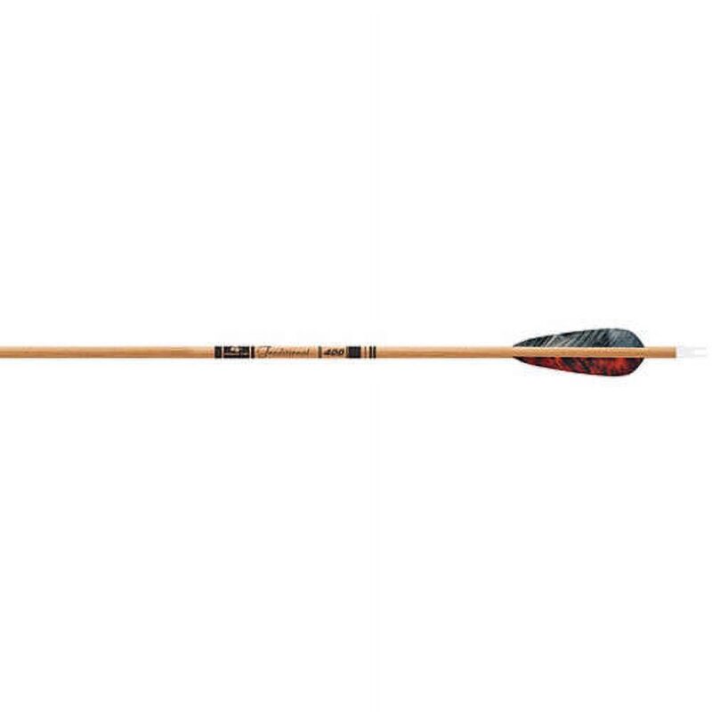 Gold Tip Traditional Arrows with 4  Feathers, Pack of 6, Brown, 500
