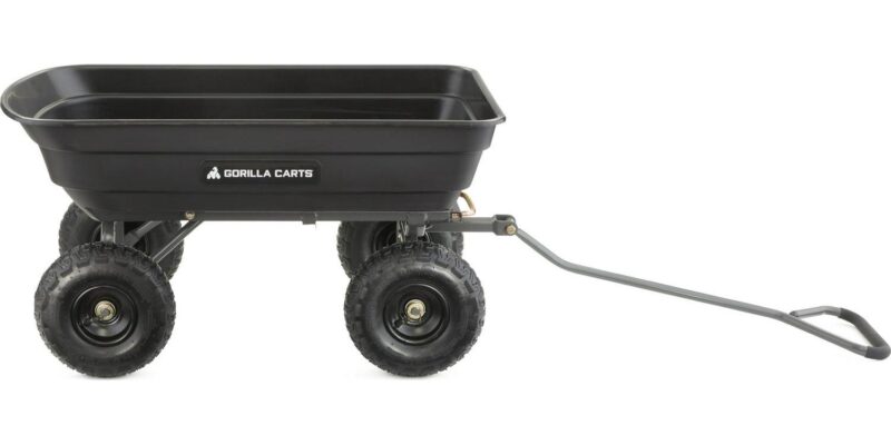 Gorilla Carts GOR4PS 600-lb. Poly Garden Dump Cart with 10  Tires - Image 3