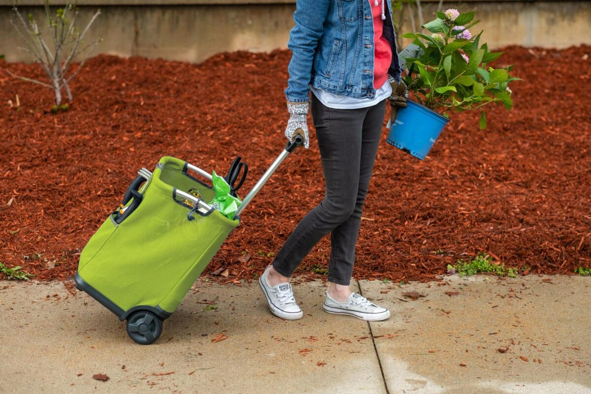 Gorilla Carts Soft-Sided Folding Cart (Model #GCSS-11G-COM), 50 lbs. Capacity, All-Weather Breathable Fabric with 4  Flat-Free Wheels - Image 3