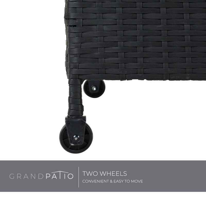 Grand Patio Outdoor 170 Gallon Deck Box Outdoor Large Wicker Storage Box, 52.45lb, 27.25''W, Black - Image 7