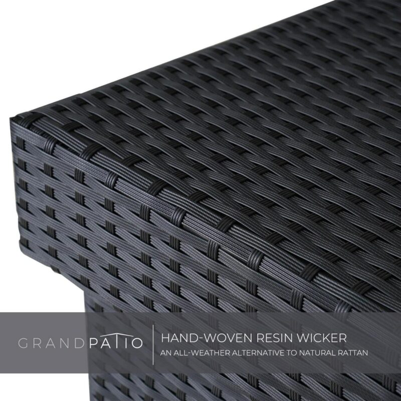 Grand Patio Outdoor 170 Gallon Deck Box Outdoor Large Wicker Storage Box, 52.45lb, 27.25''W, Black - Image 6
