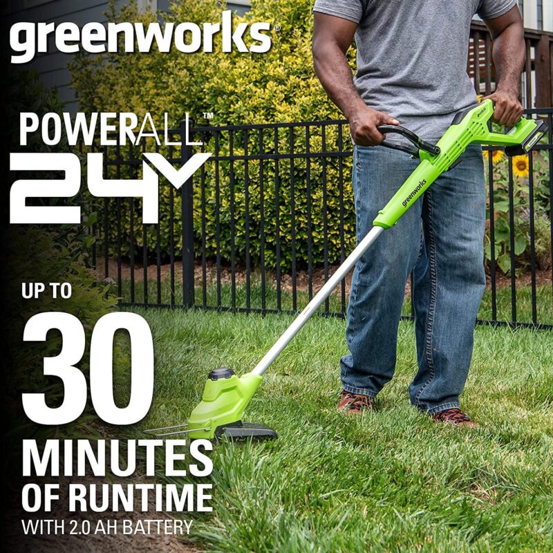 Greenworks 24V 12-inch TORQDRIVE String Trimmer with 2Ah USB Battery and Charger, 2104502AZ - Image 3
