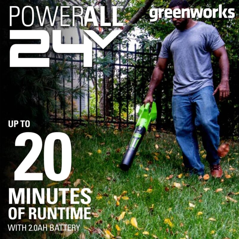 Greenworks 24V Cordless Axial Blower (90 Mph / 320 Cfm) with 2Ah USB Battery and Charger 2415702 - Image 3