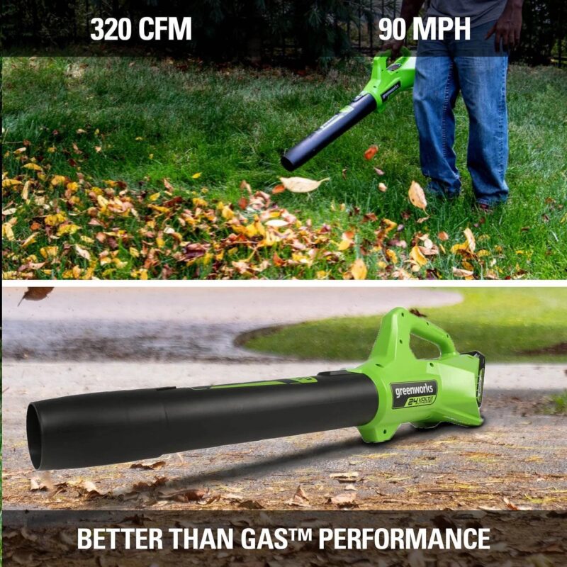 Greenworks 24V Cordless Axial Blower (90 Mph / 320 Cfm) with 2Ah USB Battery and Charger 2415702 - Image 4