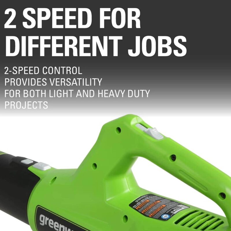 Greenworks 24V Cordless Axial Blower (90 Mph / 320 Cfm) with 2Ah USB Battery and Charger 2415702 - Image 5