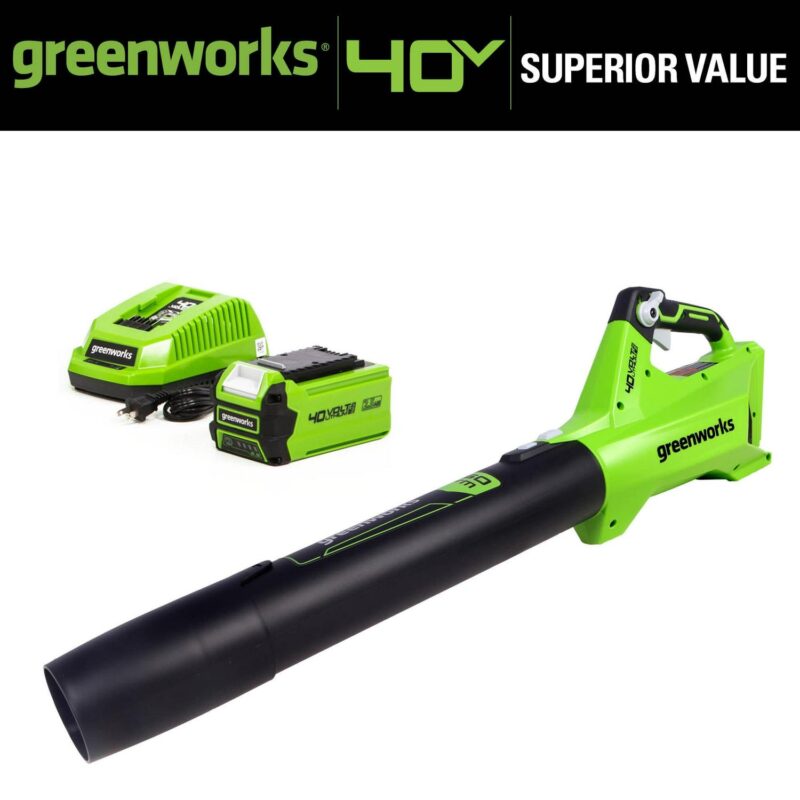 Greenworks 40V 120 Mph at 450 Cfm Axial Blower with 2.5Ah Battery and Charger 2411902 - Image 3