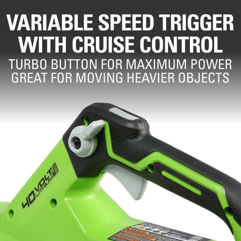 Greenworks 40V 120 Mph at 450 Cfm Axial Blower with 2.5Ah Battery and Charger 2411902 - Image 6