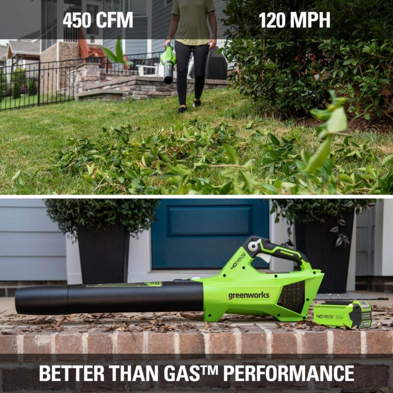 Greenworks 40V 120 Mph at 450 Cfm Axial Blower with 2.5Ah Battery and Charger 2411902 - Image 5