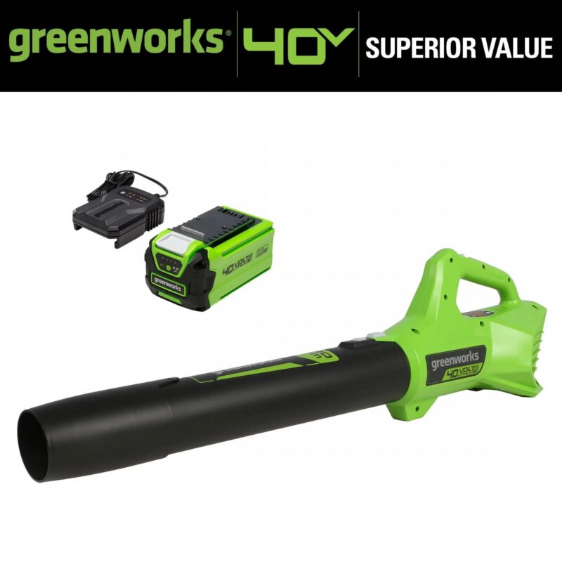Greenworks 40V 350 CFM at 100 Mph Leaf Blower with 2.0 Ah Battery and Charger 2412002 - Image 3