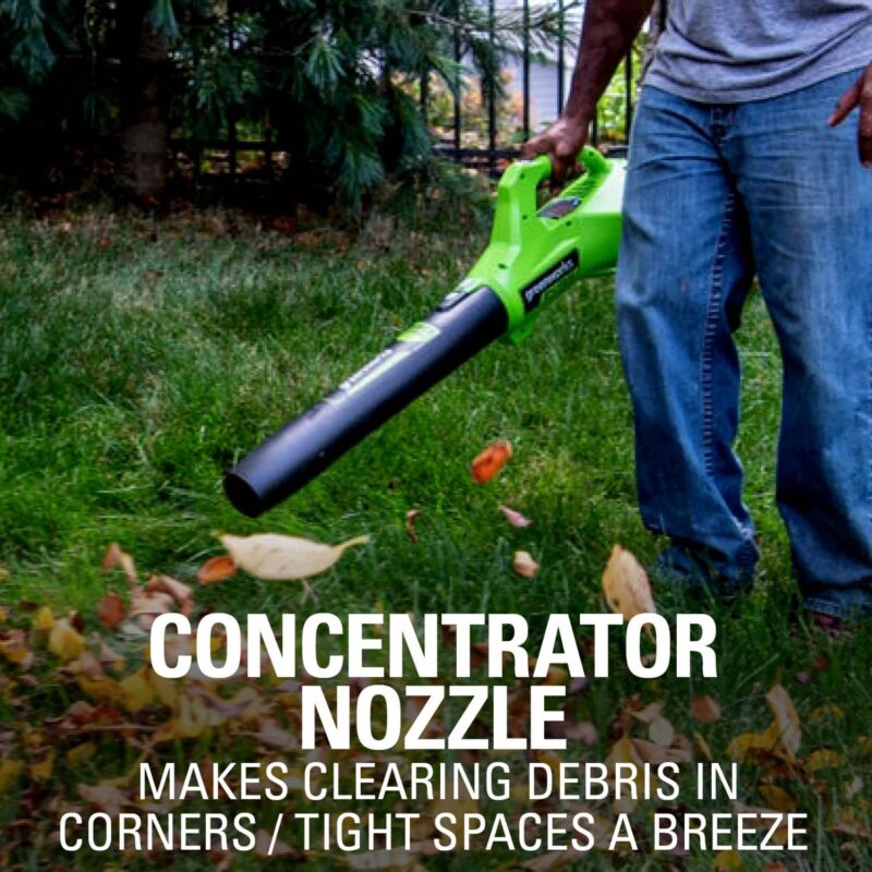 Greenworks 40V 350 CFM at 100 Mph Leaf Blower with 2.0 Ah Battery and Charger 2412002 - Image 7