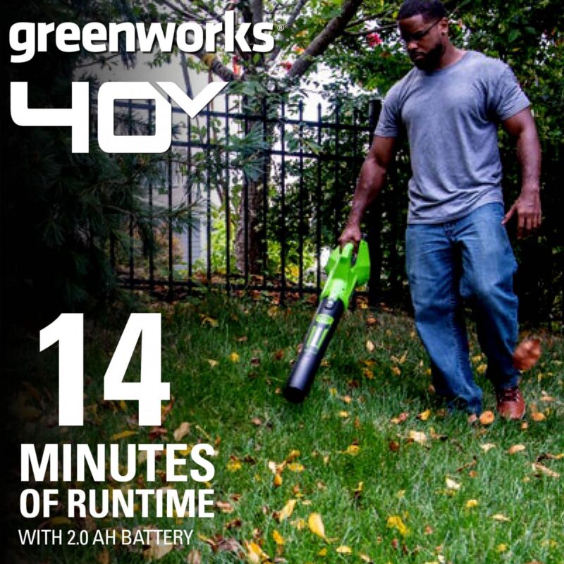 Greenworks 40V 350 CFM at 100 Mph Leaf Blower with 2.0 Ah Battery and Charger 2412002 - Image 4