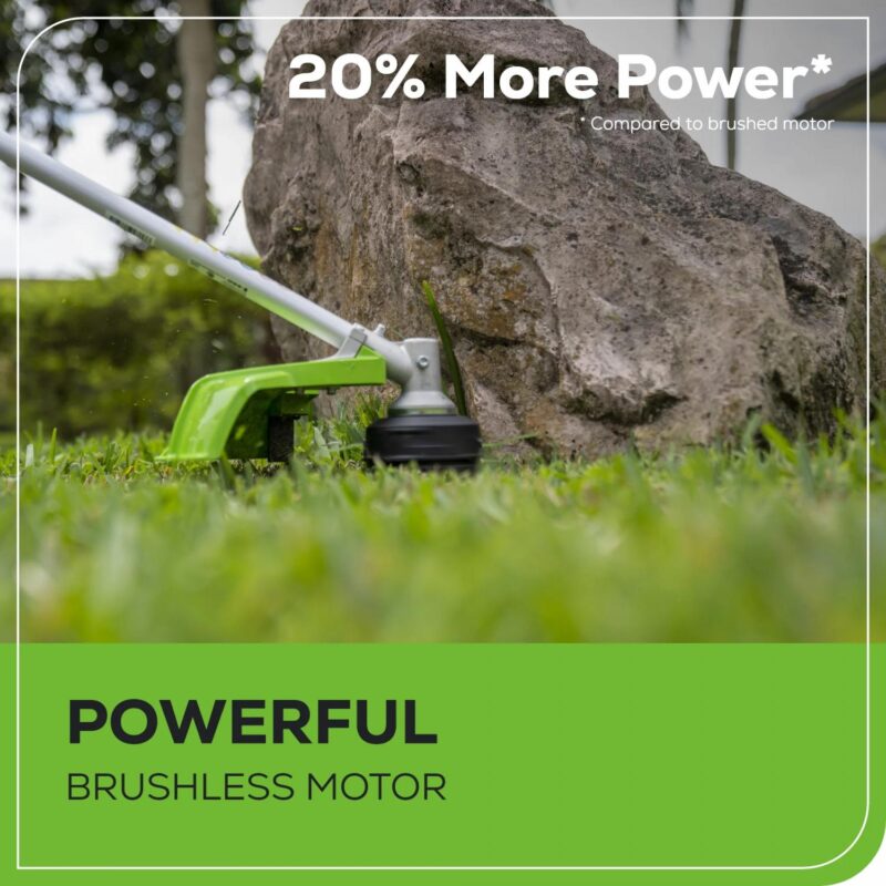 Greenworks 48V (2x24V) 16  Brushless (Attachment Capable) String Trimmer with (2) 4Ah Batteries 2123402 - Image 3