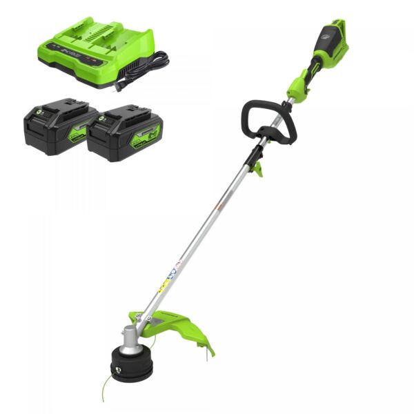 Greenworks 48V (2x24V) 16  Brushless (Attachment Capable) String Trimmer with (2) 4Ah Batteries 2123402