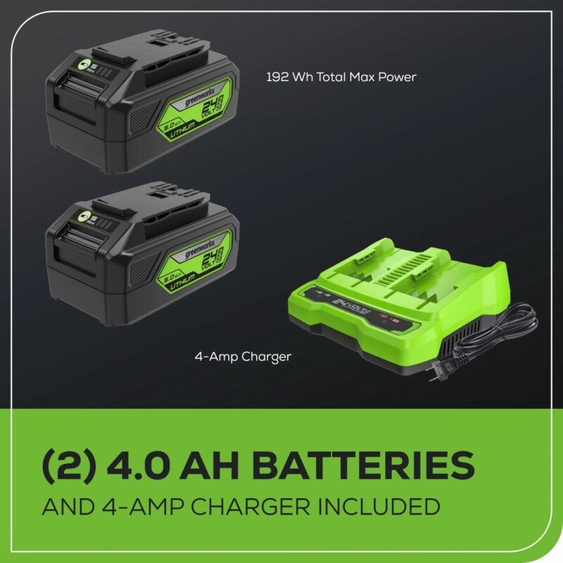Greenworks 48V (2x24V) 16  Brushless (Attachment Capable) String Trimmer with (2) 4Ah Batteries 2123402 - Image 7