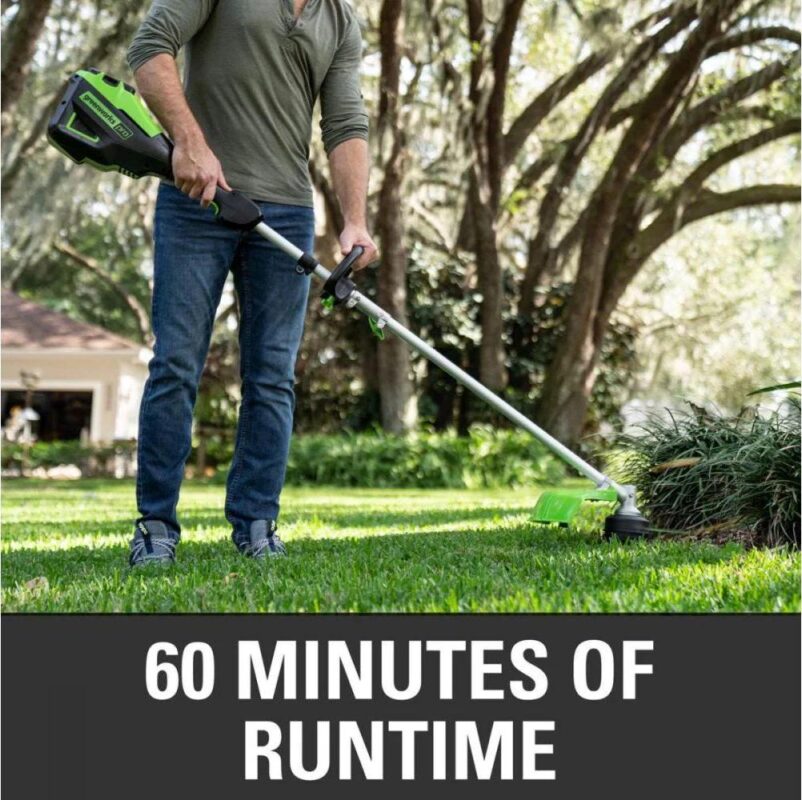 Greenworks 60V 16  Cordless Battery String Trimmer (Attachment Capable) + 4.0Ah Battery and Charger - Image 3
