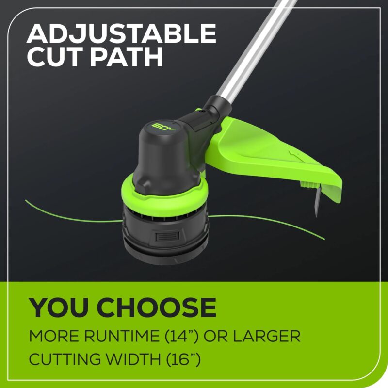 Greenworks 60V 16  String Trimmer and 630 CFM 170 MPH Blower Combo + 2.5Ah Battery, 3A Charger 1359802 - Image 11
