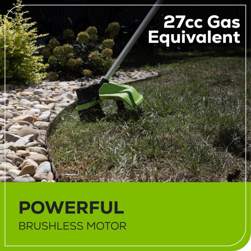 Greenworks 60V 16  String Trimmer and 630 CFM 170 MPH Blower Combo + 2.5Ah Battery, 3A Charger 1359802 - Image 8