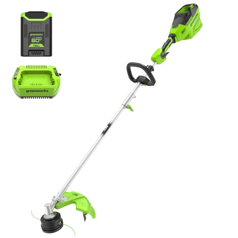 Greenworks 60V 16  Top Mount String Trimmer with (1) 4.0 Ah Battery and 3 Amp Charger 2134202