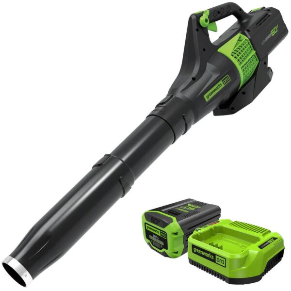 Greenworks 60V 450 CFM Cordless Battery Leaf Blower with 2.0Ah Battery and Charger