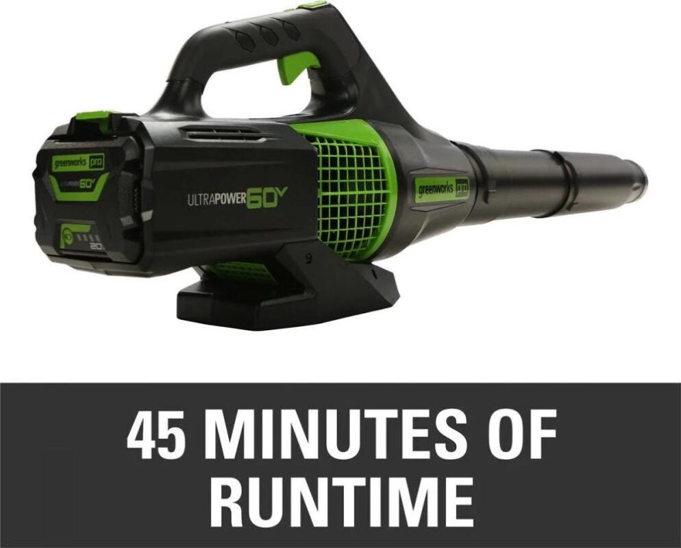 Greenworks 60V 450 CFM Cordless Battery Leaf Blower with 2.0Ah Battery and Charger - Image 3