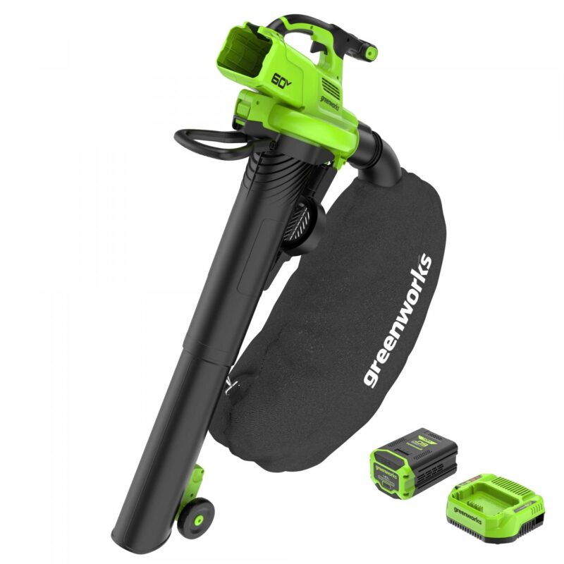 Greenworks 60V 520 CFM at 240 mph Blower-Vac with 4Ah Battery and 3A Charger 2429702 - Image 4