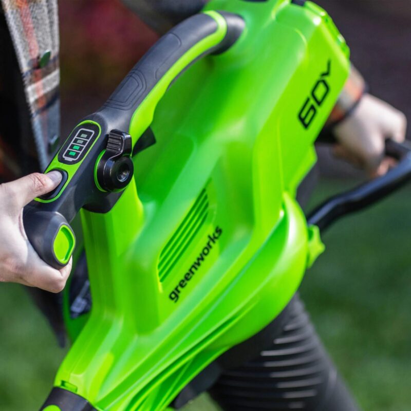 Greenworks 60V 520 CFM at 240 mph Blower-Vac with 4Ah Battery and 3A Charger 2429702 - Image 8