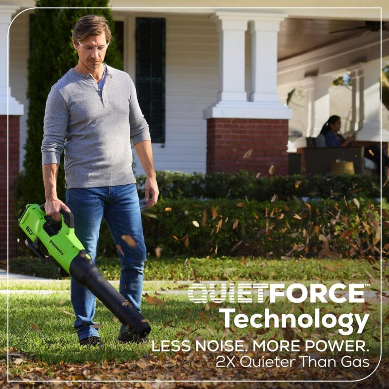 Greenworks 60V 630 CFM 170 MPH Leaf Blower with 2.5 Ah Battery and 3 Amp Charger 2429902 - Image 5