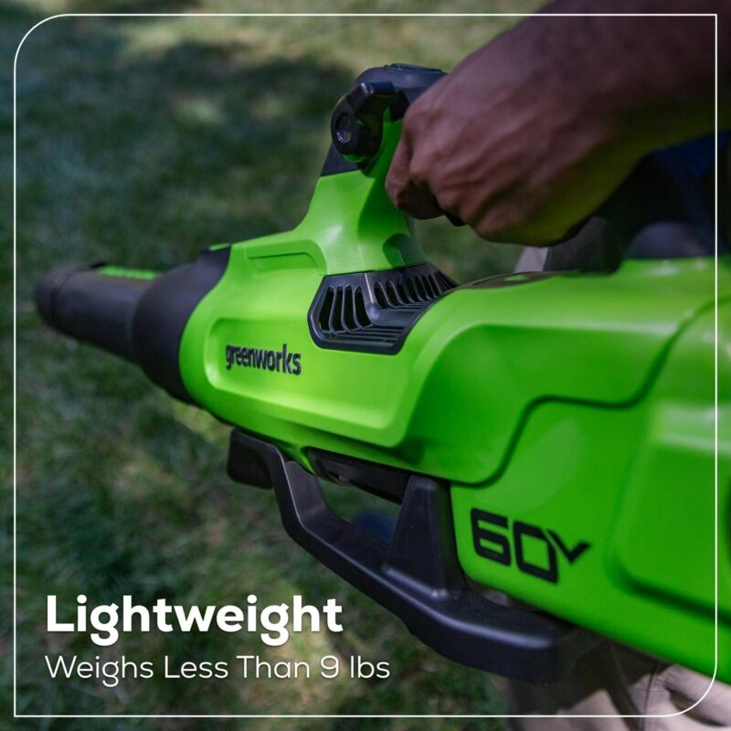 Greenworks 60V 630 CFM 170 MPH Leaf Blower with 2.5 Ah Battery and 3 Amp Charger 2429902 - Image 9
