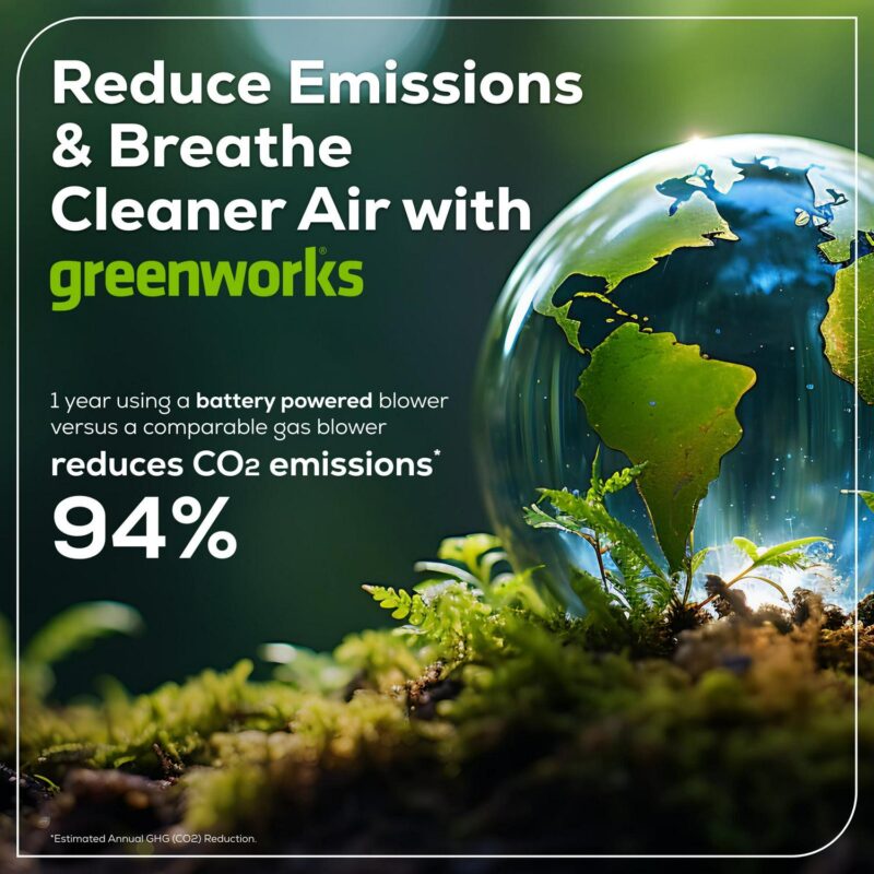 Greenworks 60V 630 CFM 170 MPH Leaf Blower with 2.5 Ah Battery and 3 Amp Charger 2429902 - Image 14
