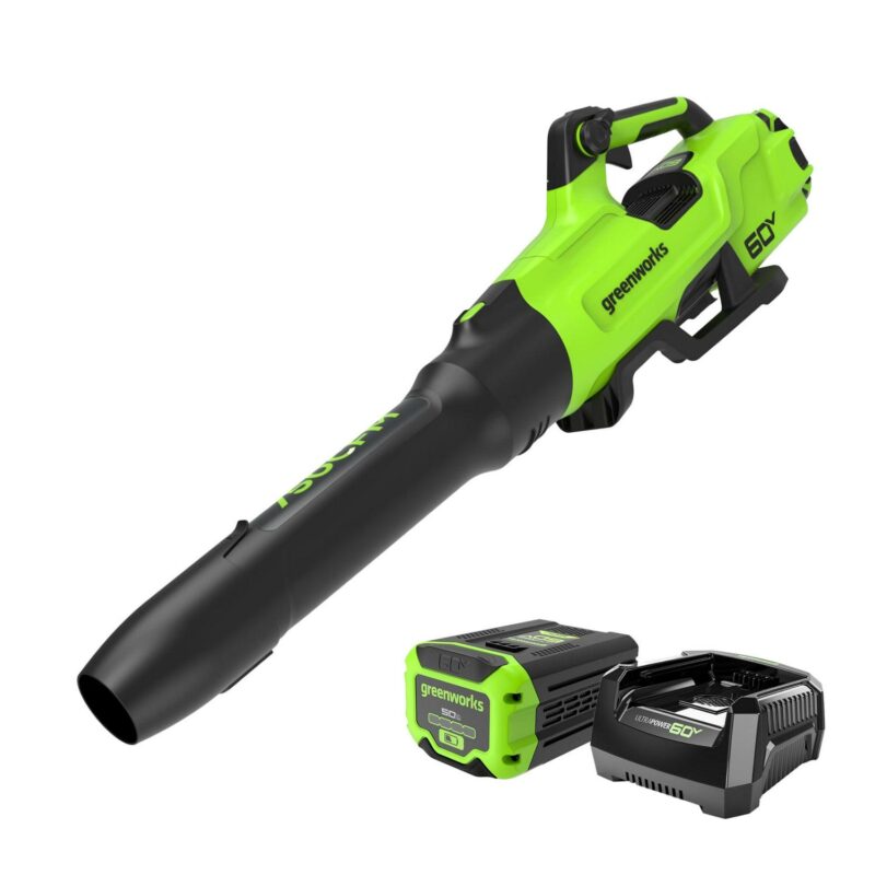 Greenworks 60V 750 CFM 170 MPH Leaf Blower with 4.0 AH HC Battery and 6 Amp Charger 2429802